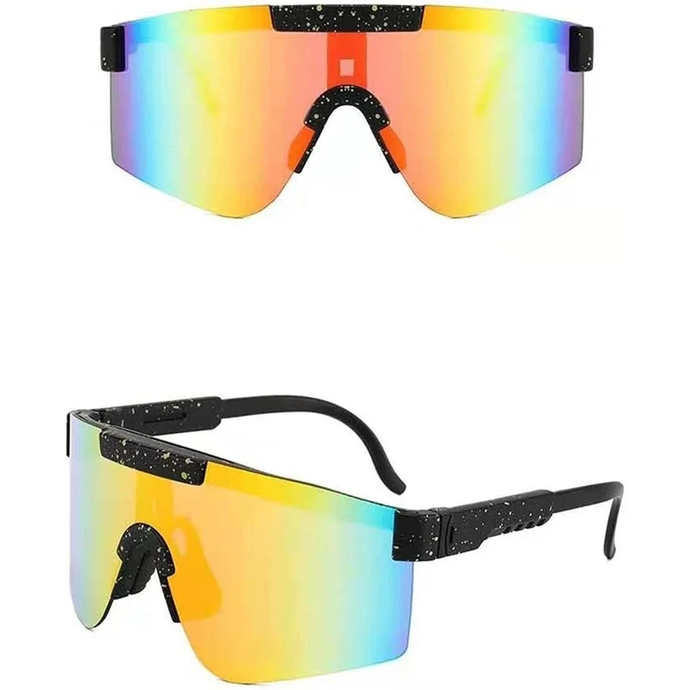 Oversized One Piece Blade Sports Women‎ Rimless Cycling Sunglasses Mirror Lentes